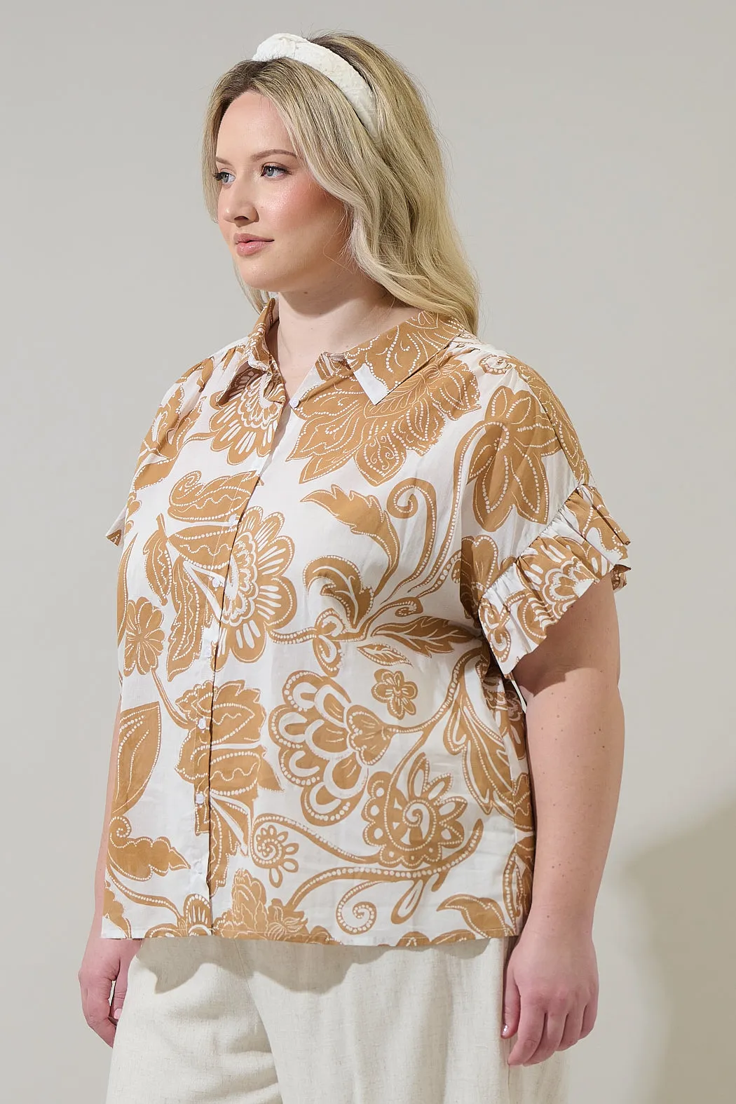 Nadya Floral Ina Button Up Top Curve sold by Sugarlips product image thumbnail 3