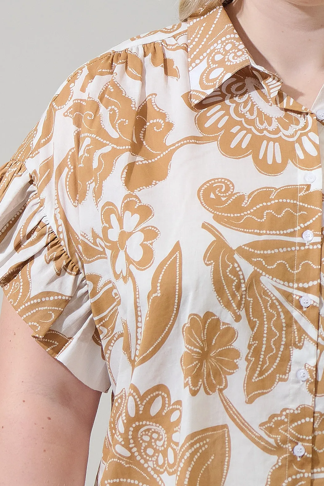 Nadya Floral Ina Button Up Top Curve sold by Sugarlips product image thumbnail 5