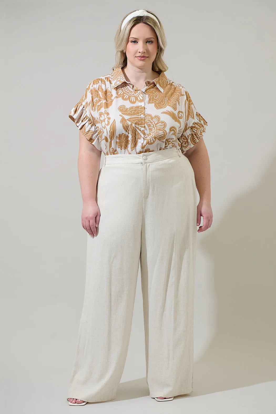 Nadya Floral Ina Button Up Top Curve sold by Sugarlips product image thumbnail 4