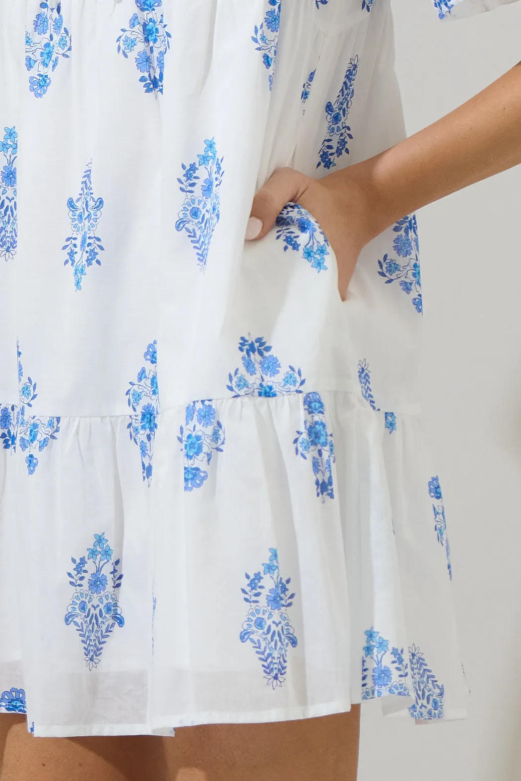 Yila Floral Kuna Tiered Mini Dress sold by Sugarlips product image thumbnail 5