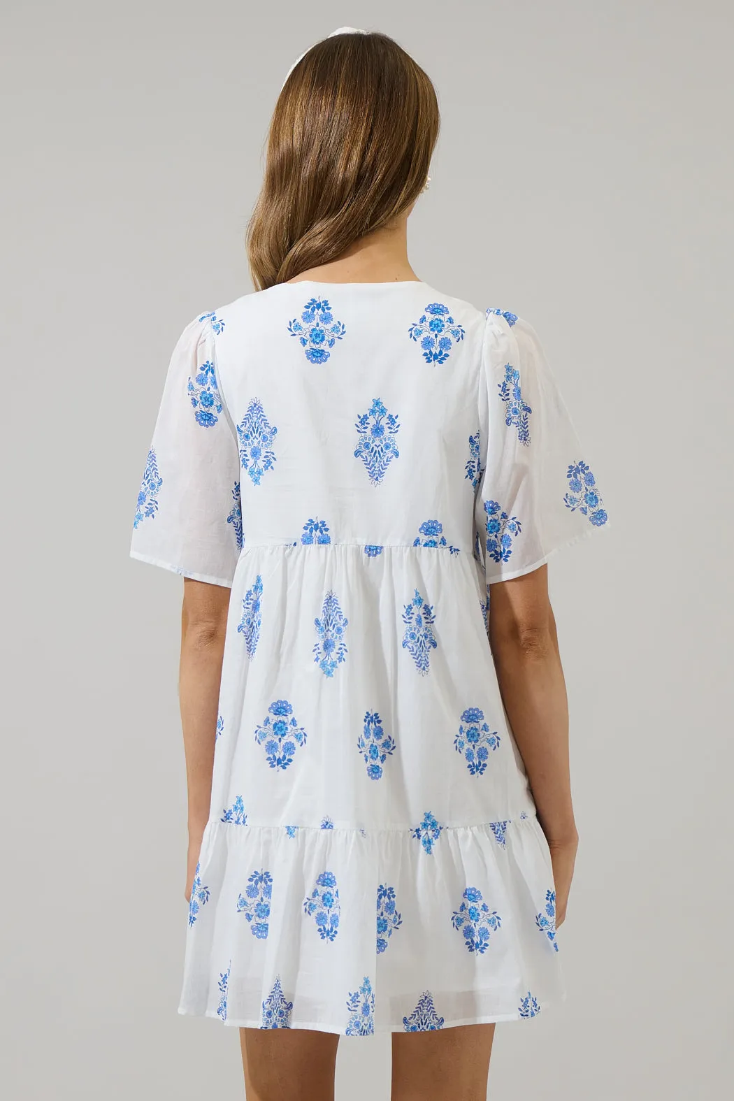 Yila Floral Kuna Tiered Mini Dress sold by Sugarlips product image thumbnail 2