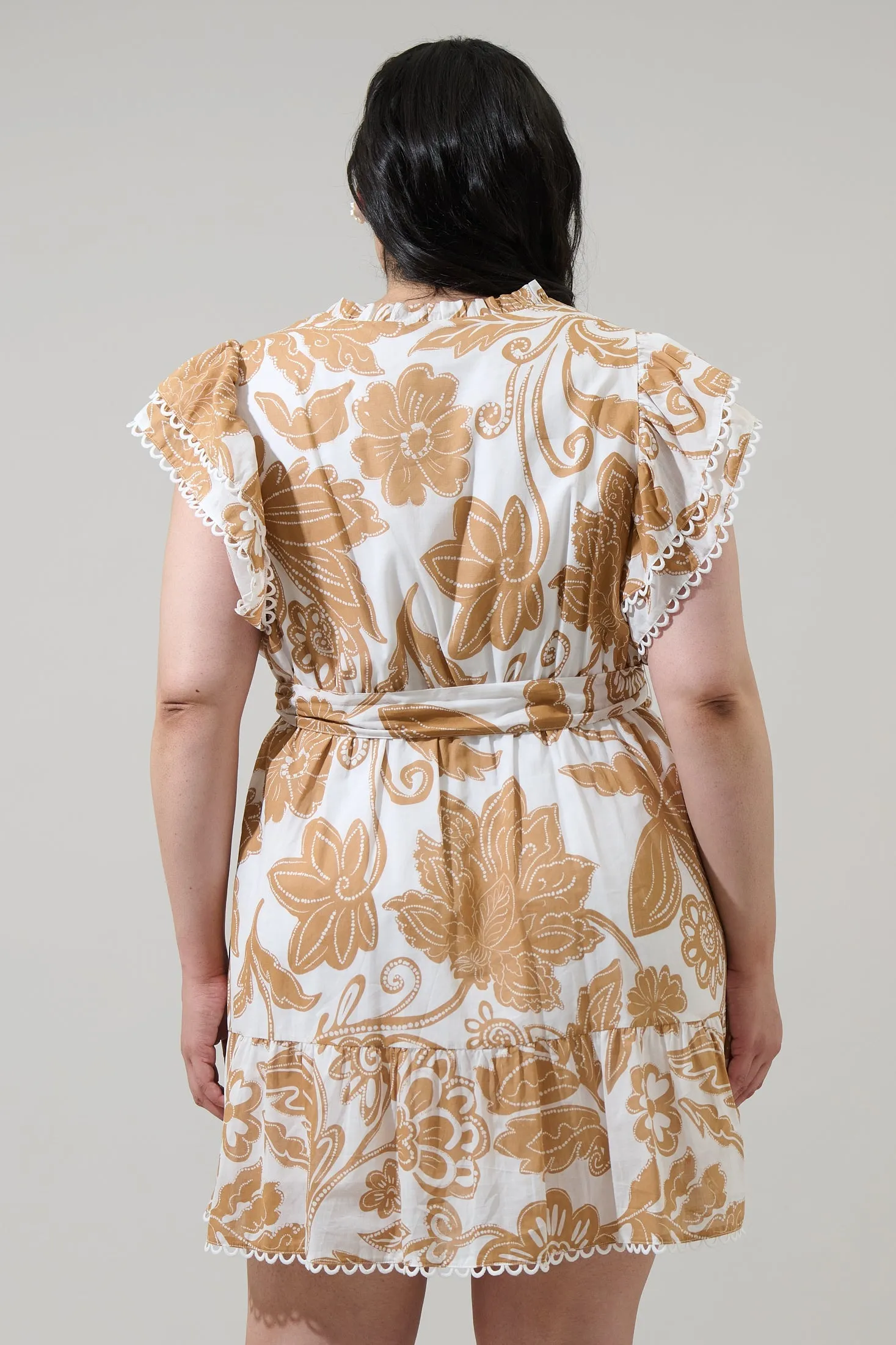 Nadya Floral Eriny Ruffle Mini Dress Curve sold by Sugarlips product image thumbnail 2