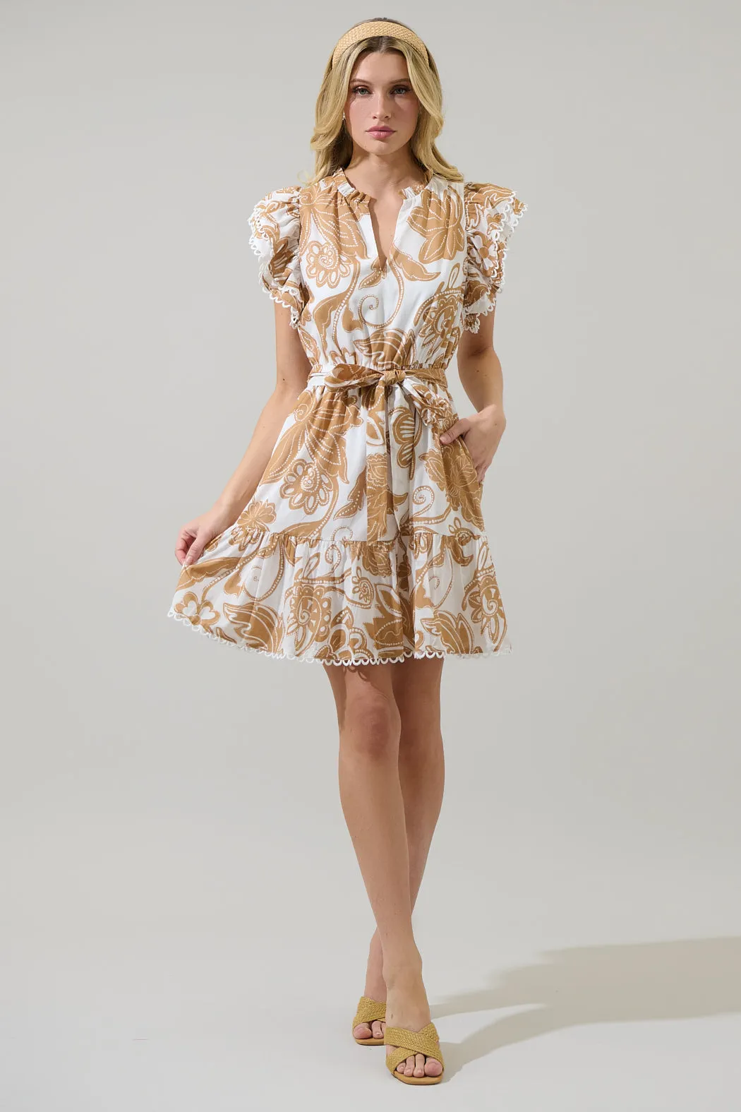 Nadya Floral Eriny Ruffle Mini Dress sold by Sugarlips product image thumbnail 4