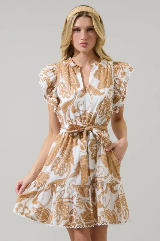 Nadya Floral Eriny Ruffle Mini Dress sold by Sugarlips