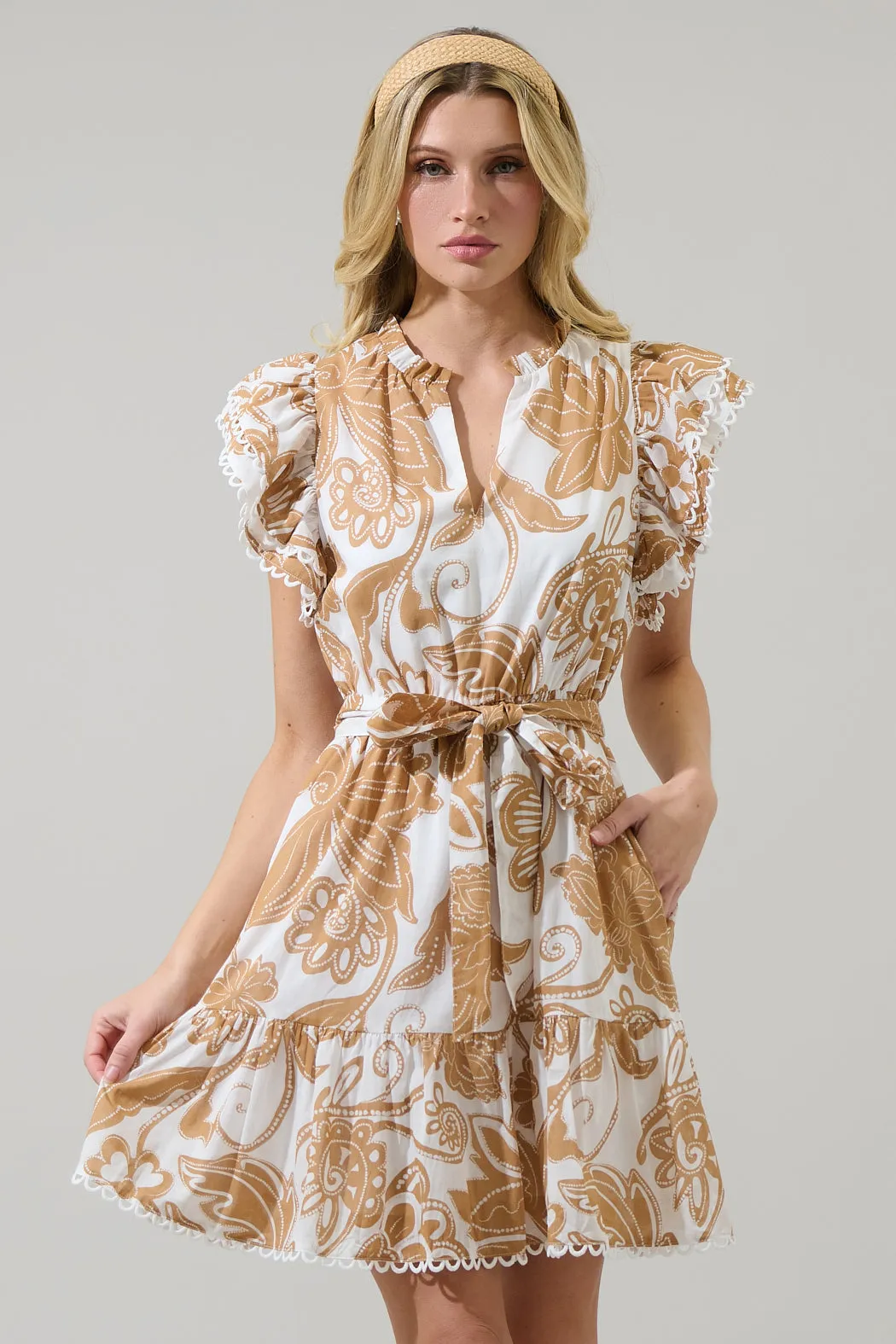 Nadya Floral Eriny Ruffle Mini Dress sold by Sugarlips