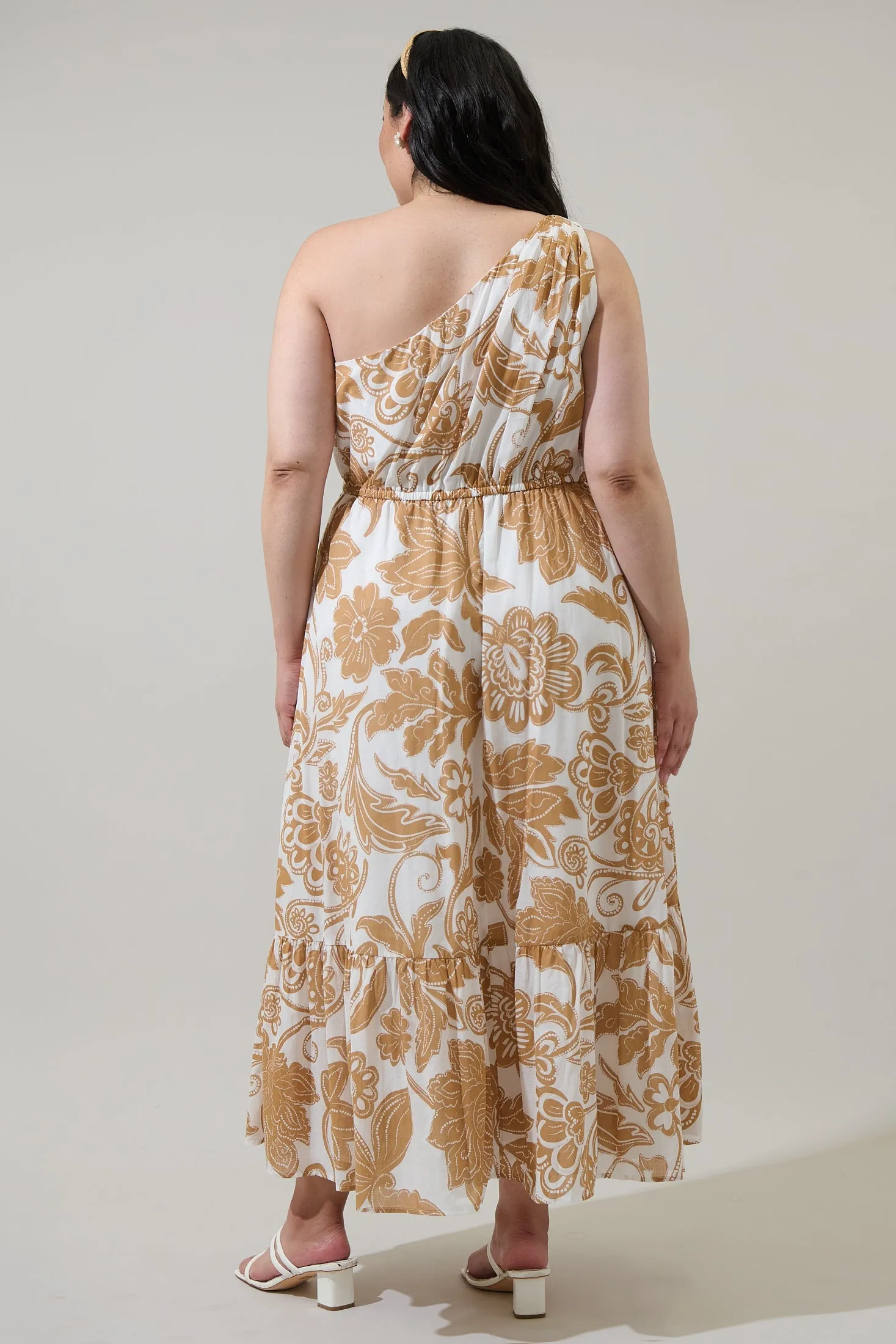 Nadya Floral Elya One Shoulder Maxi Dress Curve sold by Sugarlips product image thumbnail 2