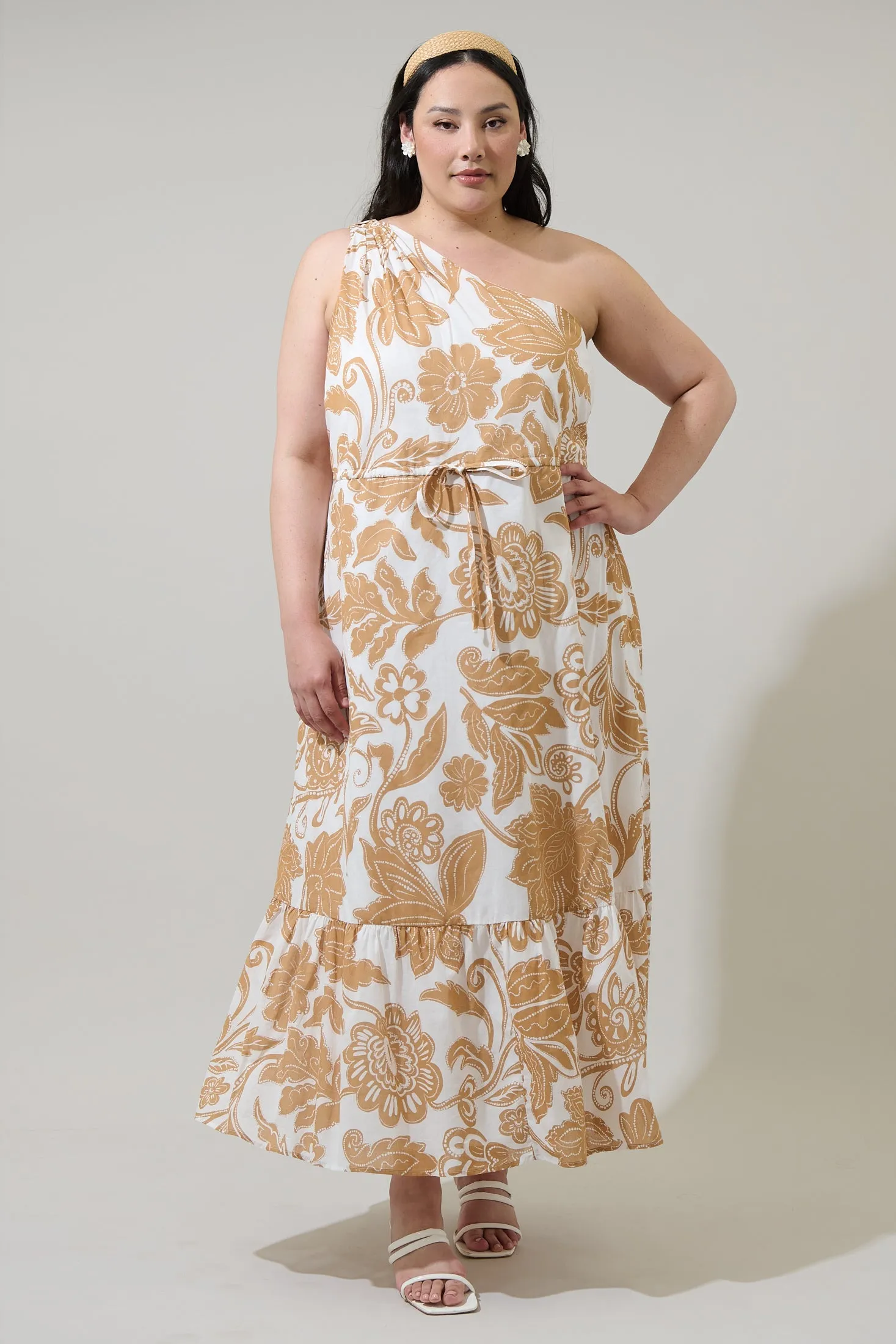 Nadya Floral Elya One Shoulder Maxi Dress Curve sold by Sugarlips product image thumbnail 5
