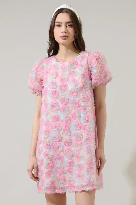 Brie Floral Luden Shift Mini Dress sold by Sugarlips