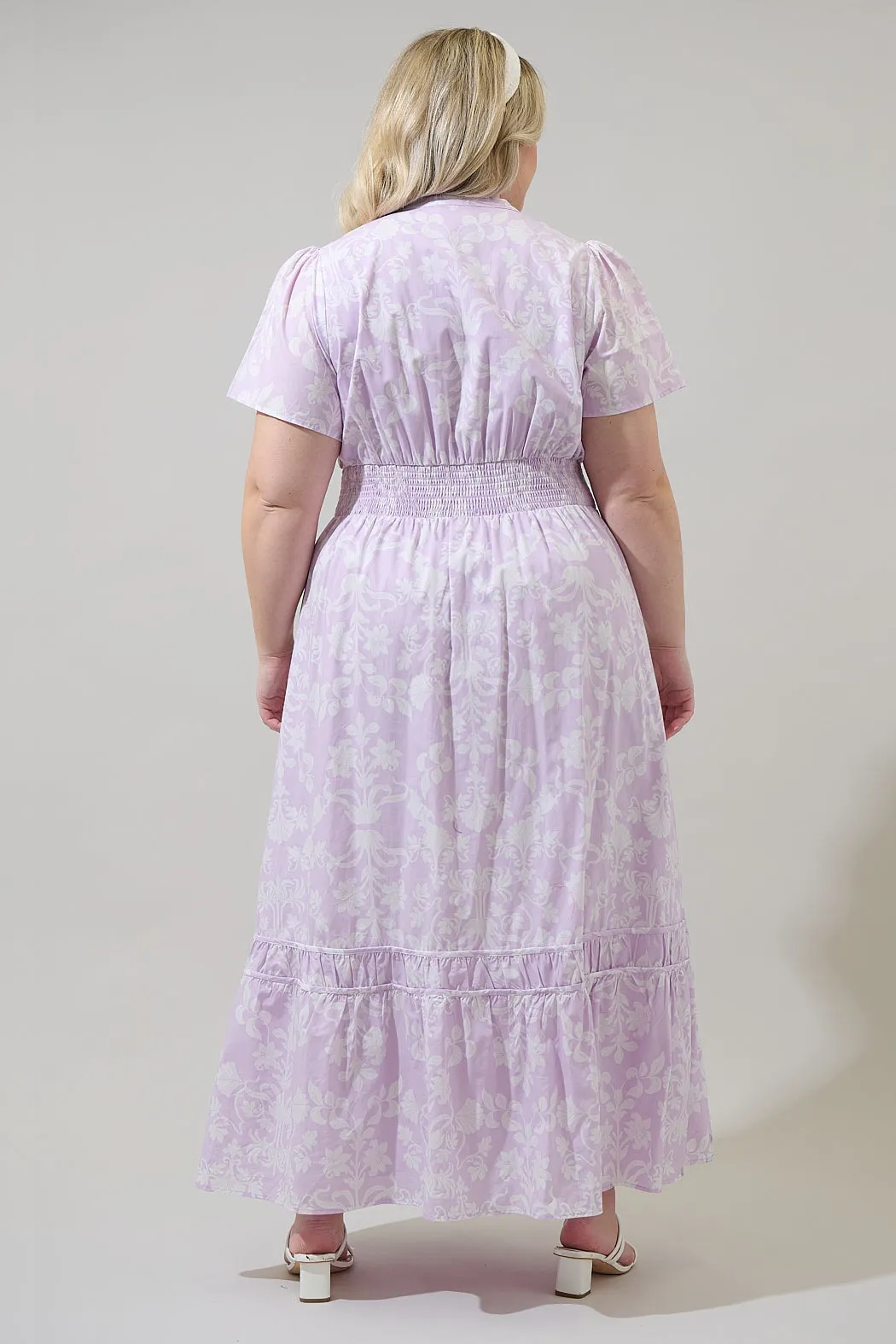 Emme Floral Demie Smocked Maxi Dress Curve sold by Sugarlips product image thumbnail 2