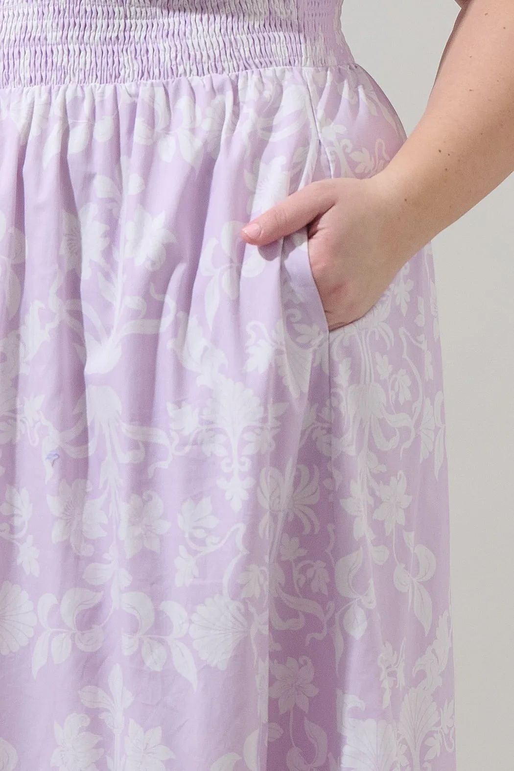 Emme Floral Demie Smocked Maxi Dress Curve sold by Sugarlips product image thumbnail 4