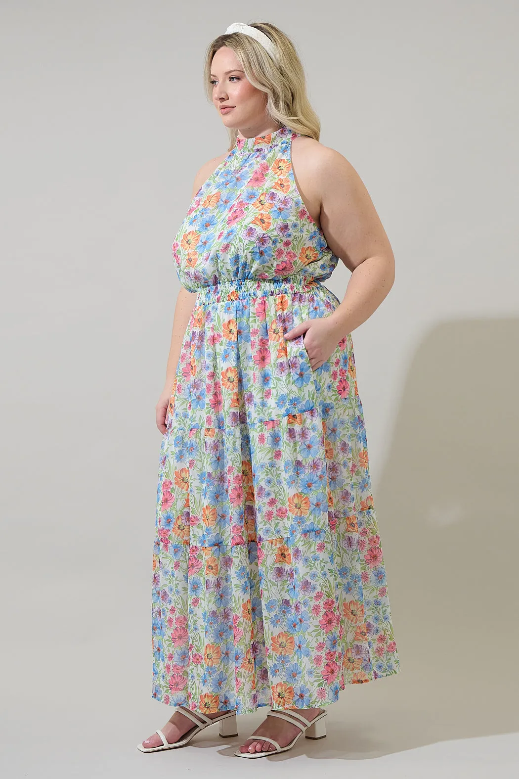 Ezia Garden Jetter Halter Maxi Dress Curve sold by Sugarlips product image thumbnail 3
