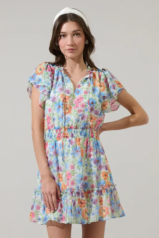 Ezia Garden Bumble Ruffle Mini Dress sold by Sugarlips