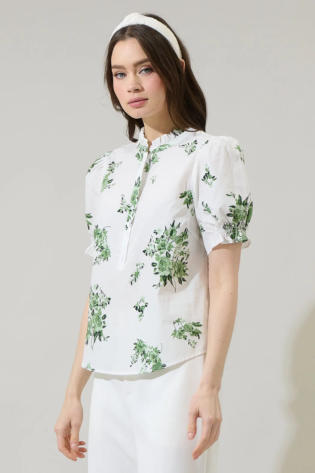 Ria Floral Clove Puff Sleeve Top sold by Sugarlips product image thumbnail 3