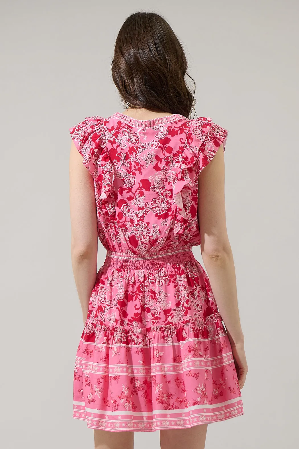 Meg Floral Tera Ruffle Mini Dress sold by Sugarlips product image thumbnail 2