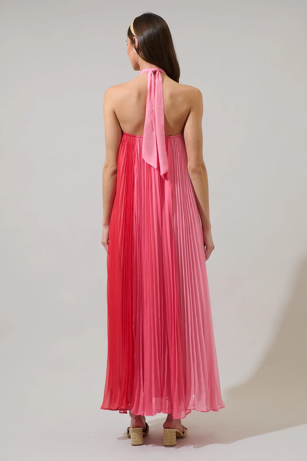 Galena Halter Pleated Maxi Dress sold by Sugarlips product image thumbnail 2