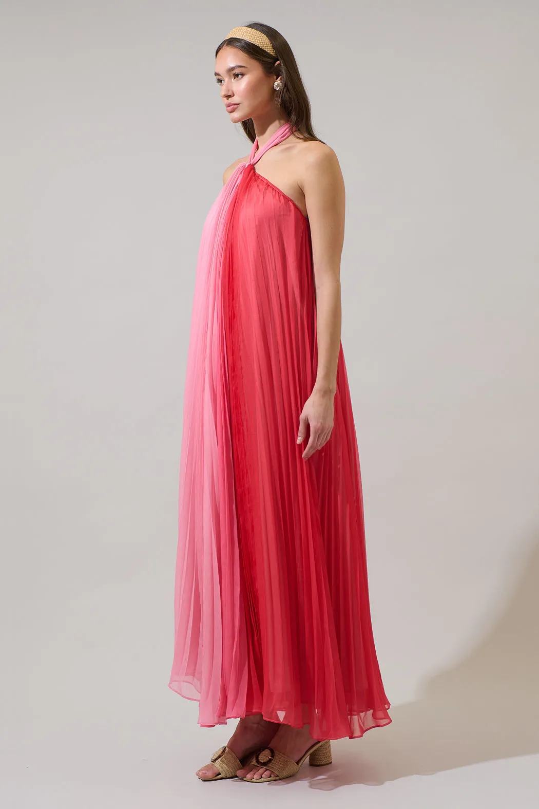 Galena Halter Pleated Maxi Dress sold by Sugarlips product image thumbnail 3