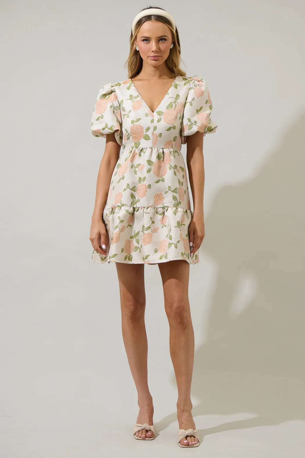 Bida Jacquard Floral May Tiered Mini Dress sold by Sugarlips product image thumbnail 4