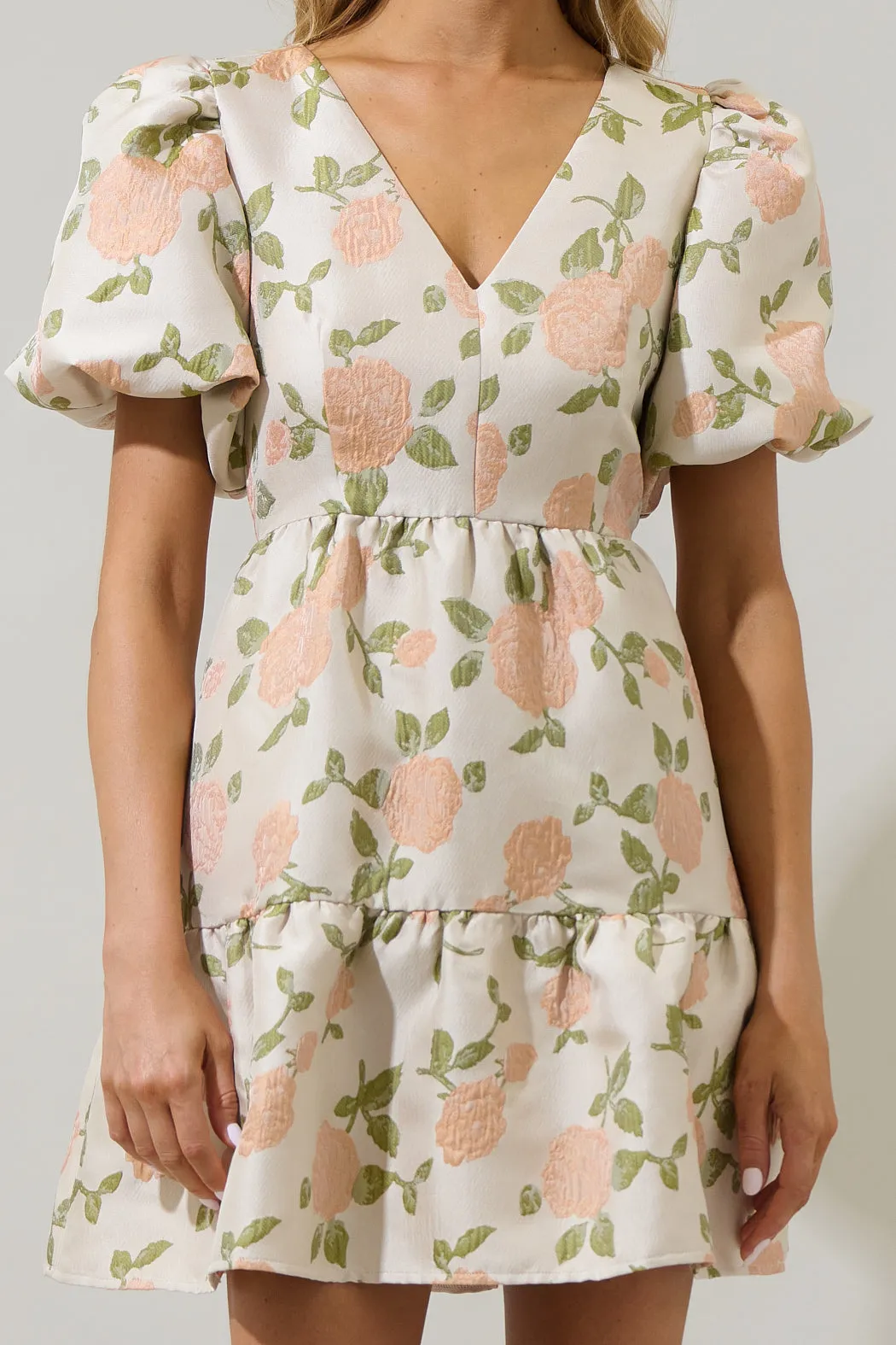 Bida Jacquard Floral May Tiered Mini Dress sold by Sugarlips product image thumbnail 5