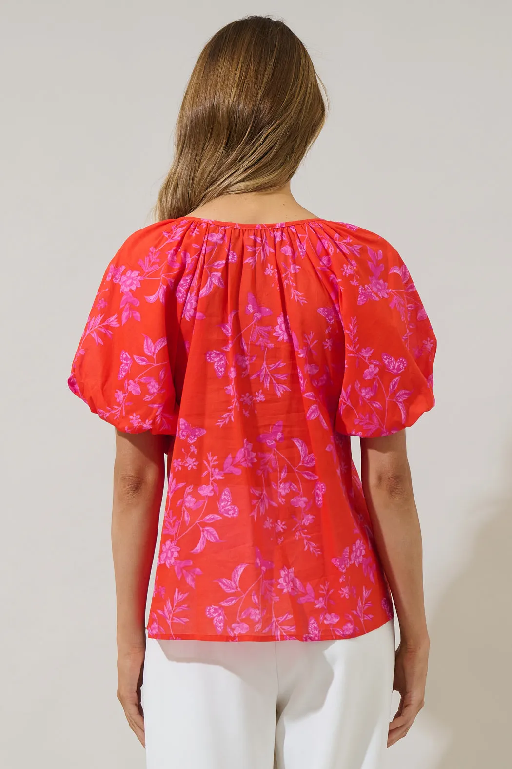 Fia Floral Overseas Balloon Sleeve Top sold by Sugarlips product image thumbnail 2