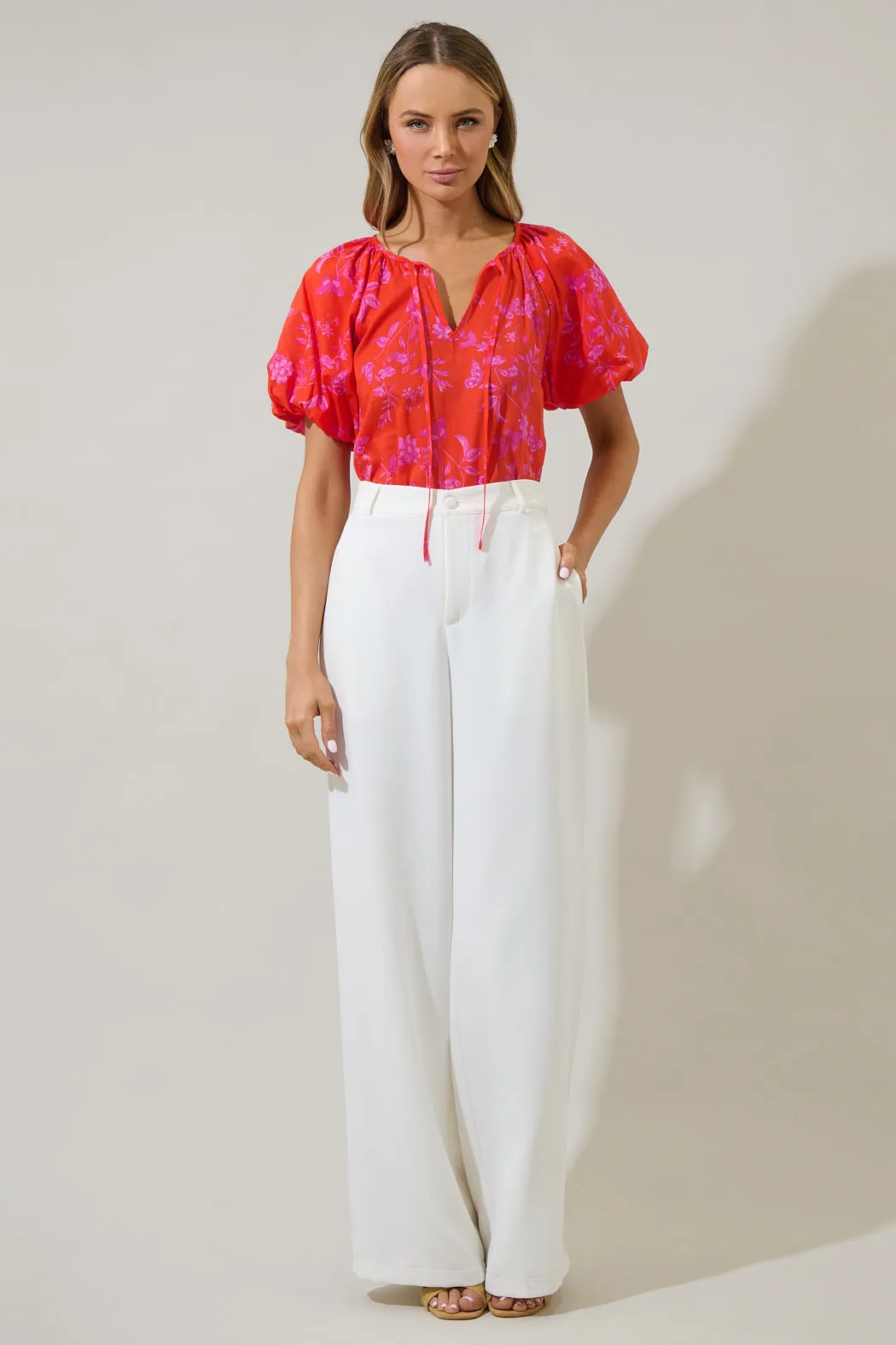 Fia Floral Overseas Balloon Sleeve Top sold by Sugarlips product image thumbnail 4