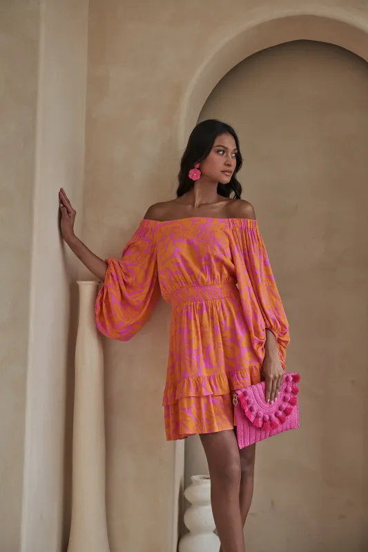 Kaci Floral Bea Smocked Mini Dress sold by Sugarlips