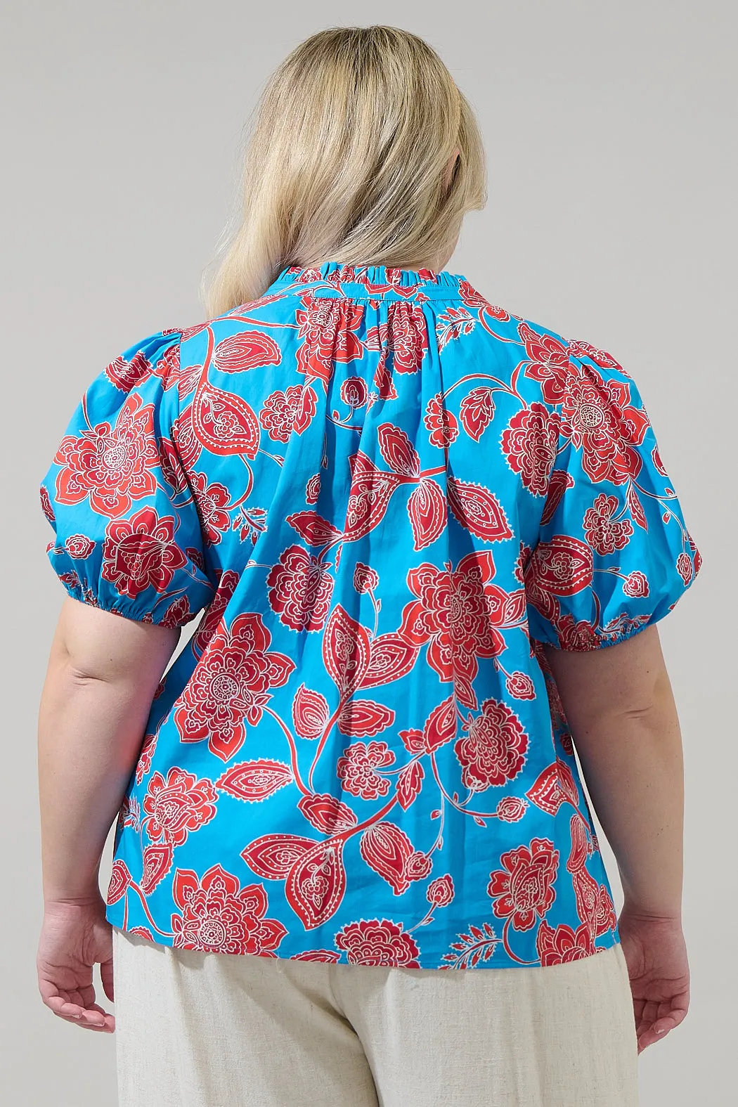 Ripon Floral Close to You Split Neck Top Curve sold by Sugarlips product image thumbnail 2