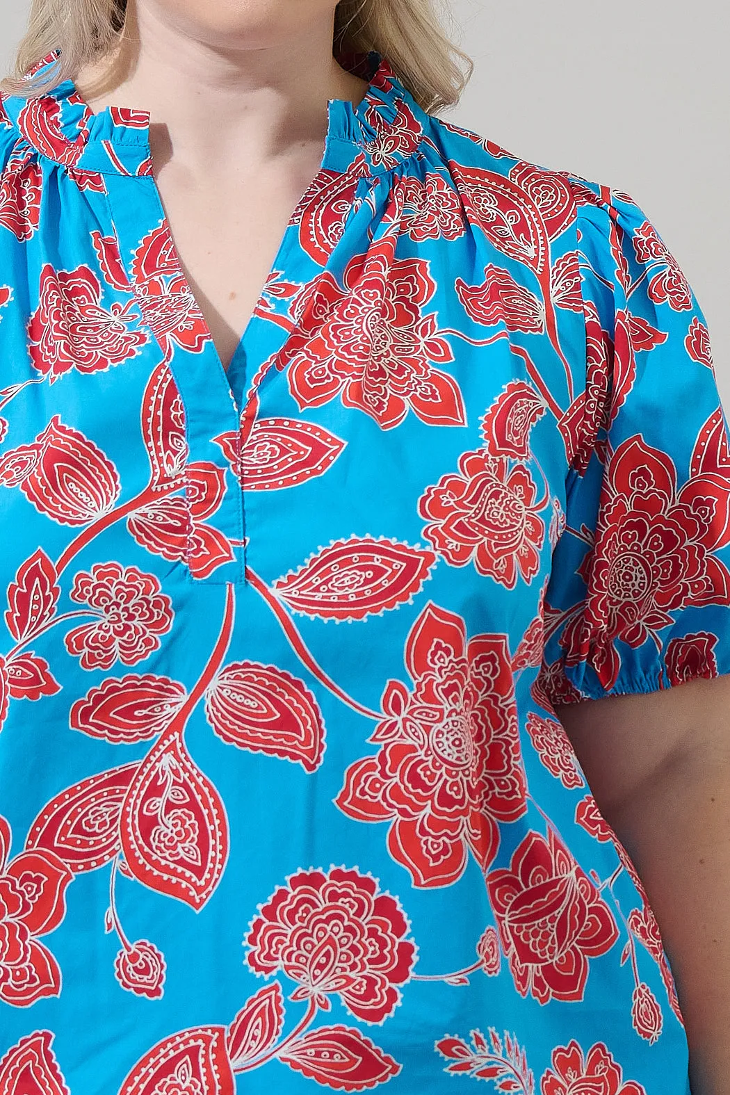 Ripon Floral Close to You Split Neck Top Curve sold by Sugarlips product image thumbnail 5