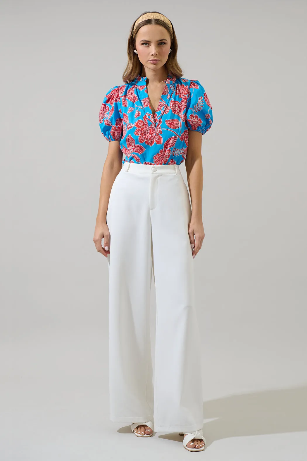 Ripon Floral Close to You Split Neck Top sold by Sugarlips product image thumbnail 4