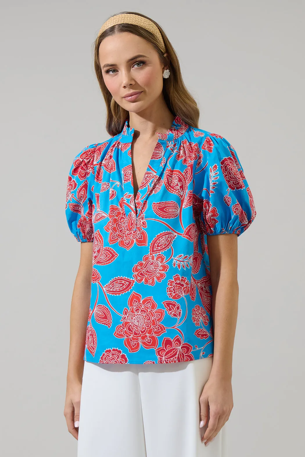 Ripon Floral Close to You Split Neck Top sold by Sugarlips product image thumbnail 3