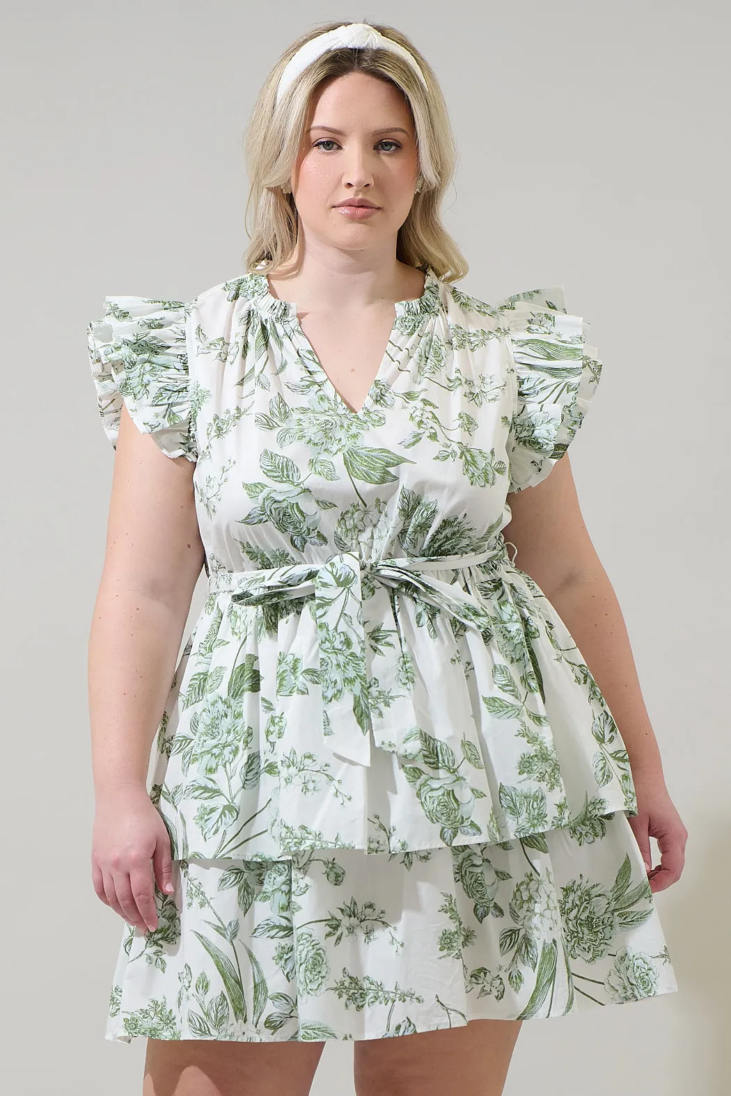 Bria Floral Marisol Tiered Mini Dress Curve sold by Sugarlips
