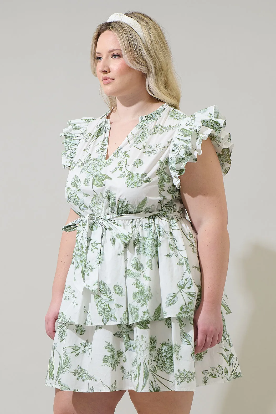 Bria Floral Marisol Tiered Mini Dress Curve sold by Sugarlips product image thumbnail 3