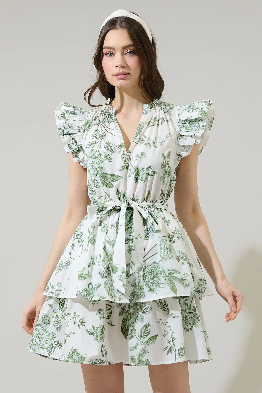 Bria Floral Marisol Tiered Mini Dress sold by Sugarlips product image thumbnail 2