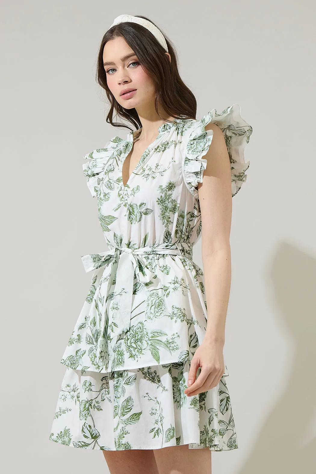 Bria Floral Marisol Tiered Mini Dress sold by Sugarlips product image thumbnail 4