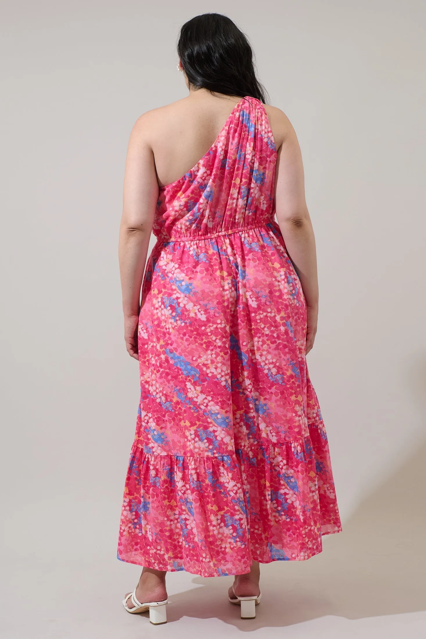 Leah Abstract Elya One Shoulder Maxi Dress Curve sold by Sugarlips product image thumbnail 2