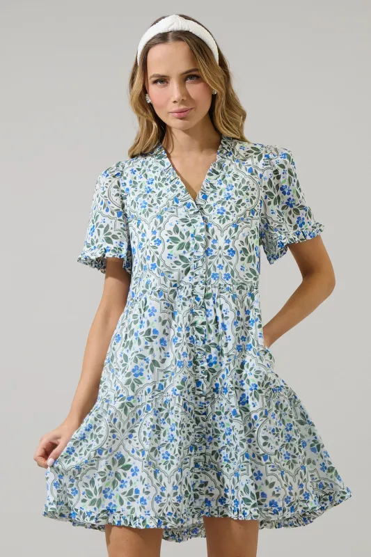 Hilo Floral Kara Shift Mini Dress sold by Sugarlips
