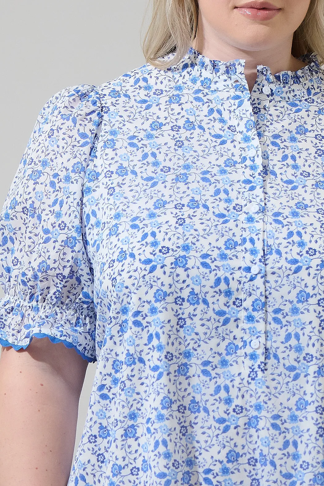 Maisie Floral Miana Button Up Mini Dress Curve sold by Sugarlips product image thumbnail 5