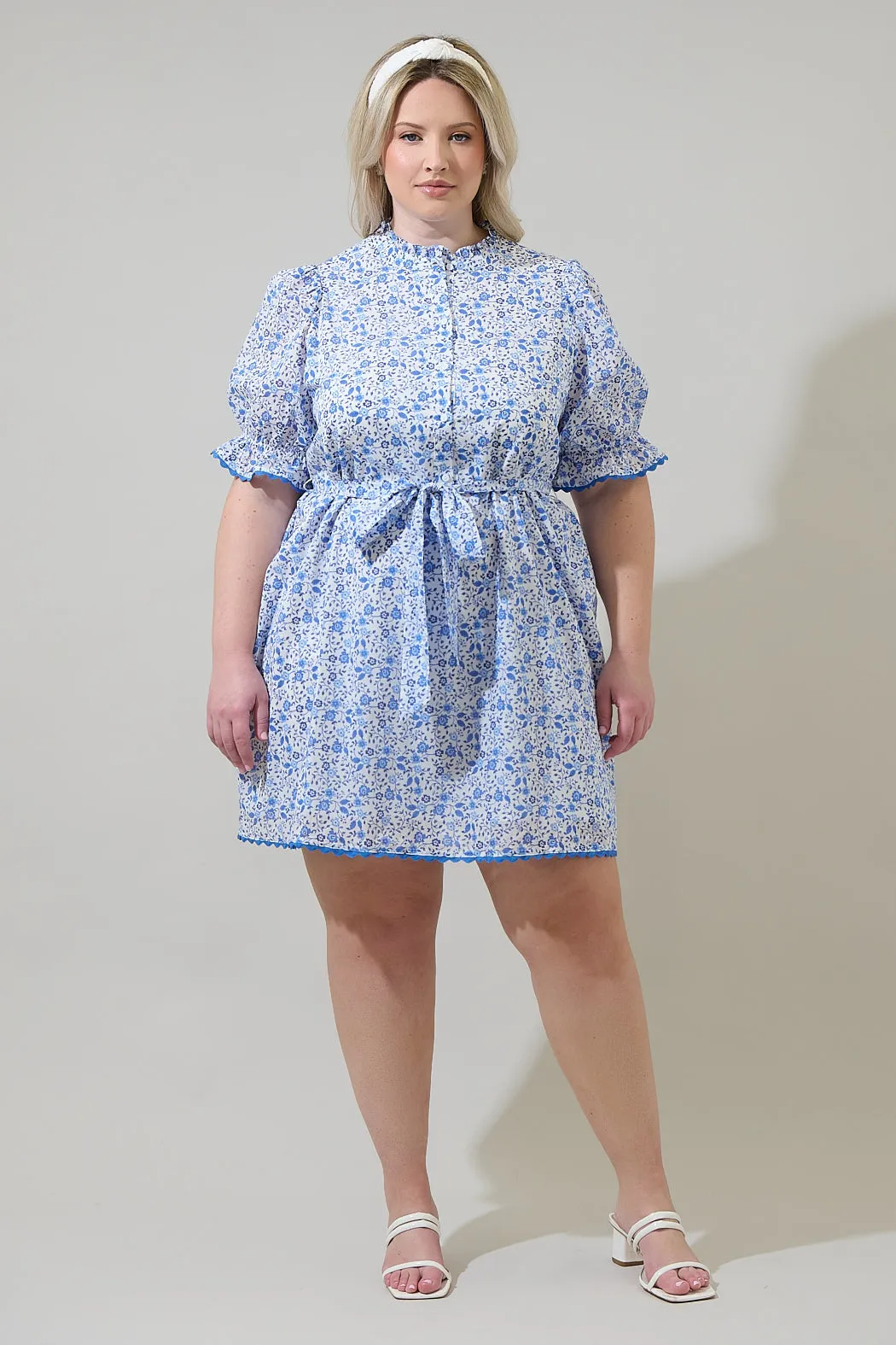 Maisie Floral Miana Button Up Mini Dress Curve sold by Sugarlips product image thumbnail 4