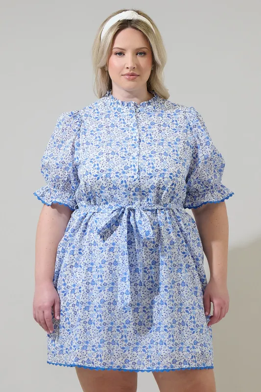 Maisie Floral Miana Button Up Mini Dress Curve sold by Sugarlips