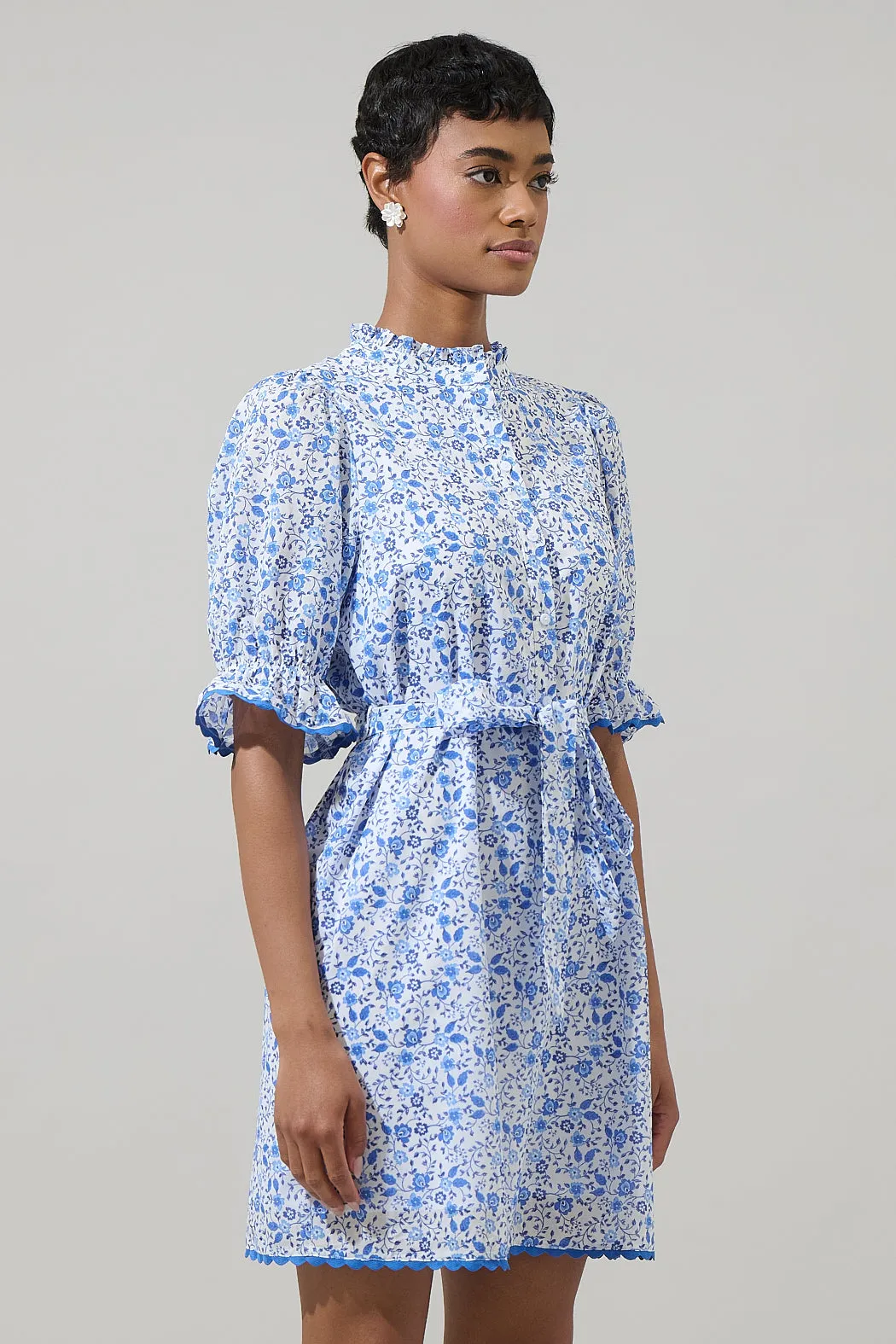 Maisie Floral Miana Button Up Mini Dress sold by Sugarlips product image thumbnail 3