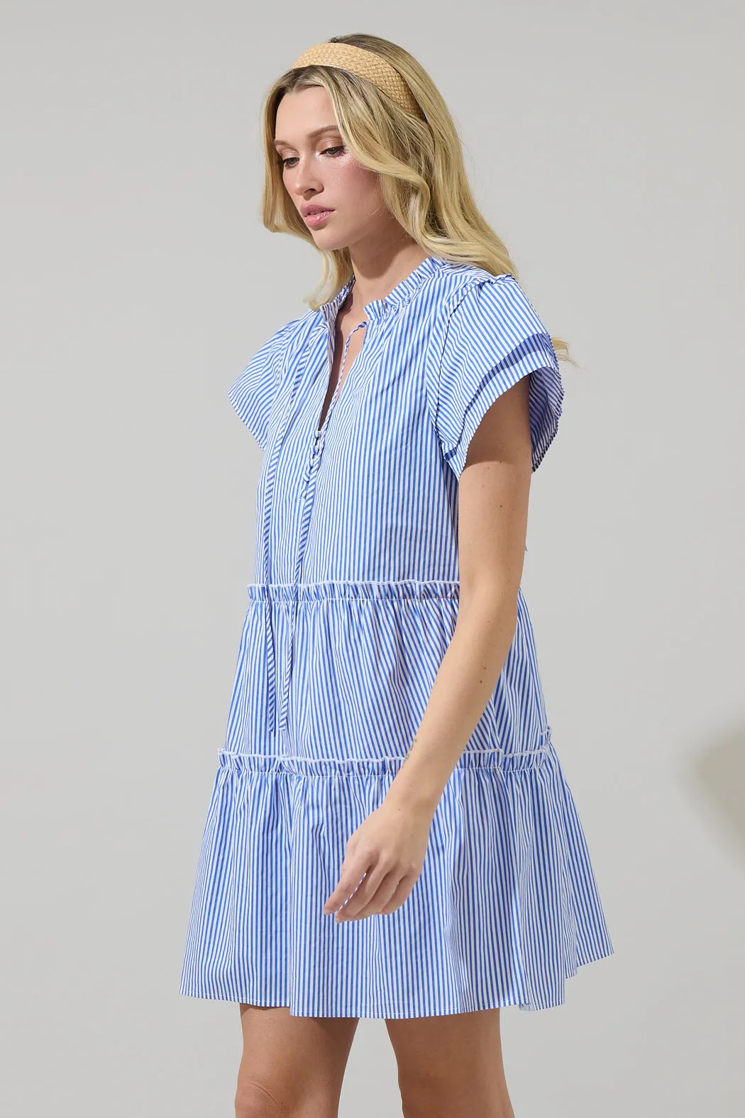 Sherah Striped Empire Tiered Mini Dress sold by Sugarlips product image thumbnail 3