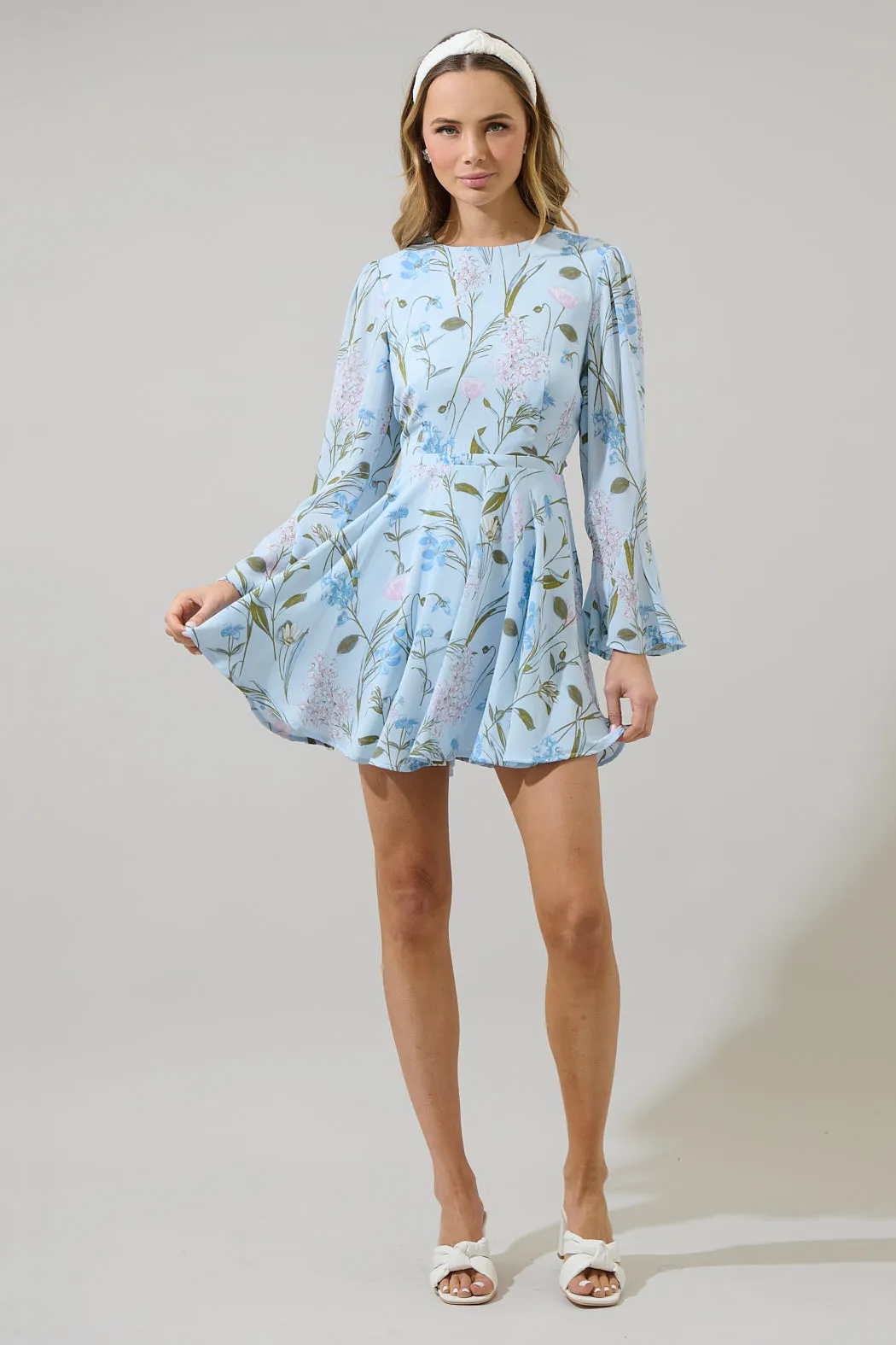 Leida Floral Yara Flare Mini Dress sold by Sugarlips product image thumbnail 4