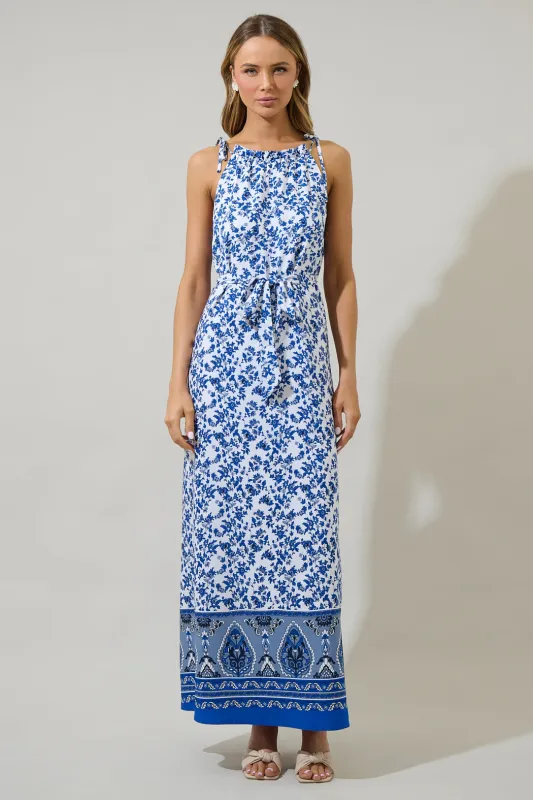 Dina Floral Kay Halter Neck Maxi Dress sold by Sugarlips