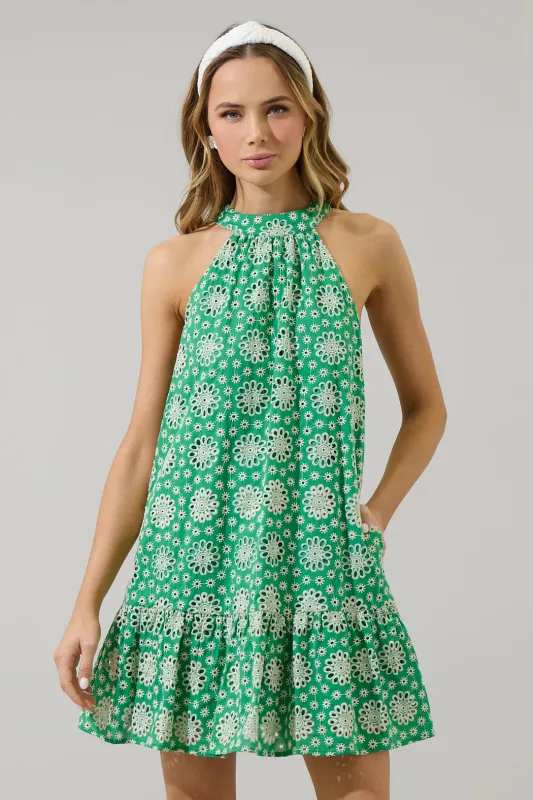 Eisa Eyelet Laly Mini Ruffle Dress sold by Sugarlips