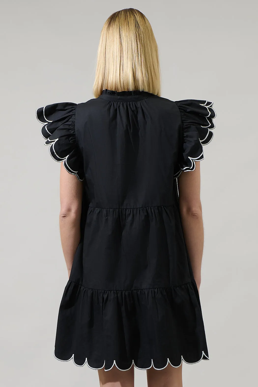 Tess Shift Scallop Mini Dress sold by Sugarlips product image thumbnail 2