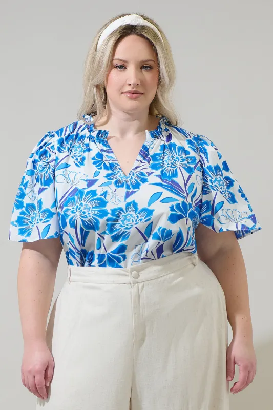 Maci Floral Eve Poplin Top Curve sold by Sugarlips