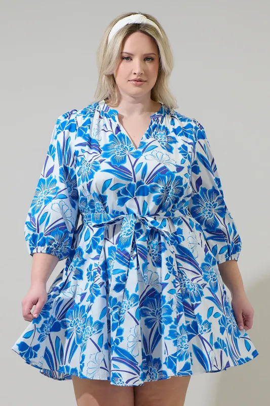 Maci Floral Lody Flare Mini Dress Curve made by Sugarlips