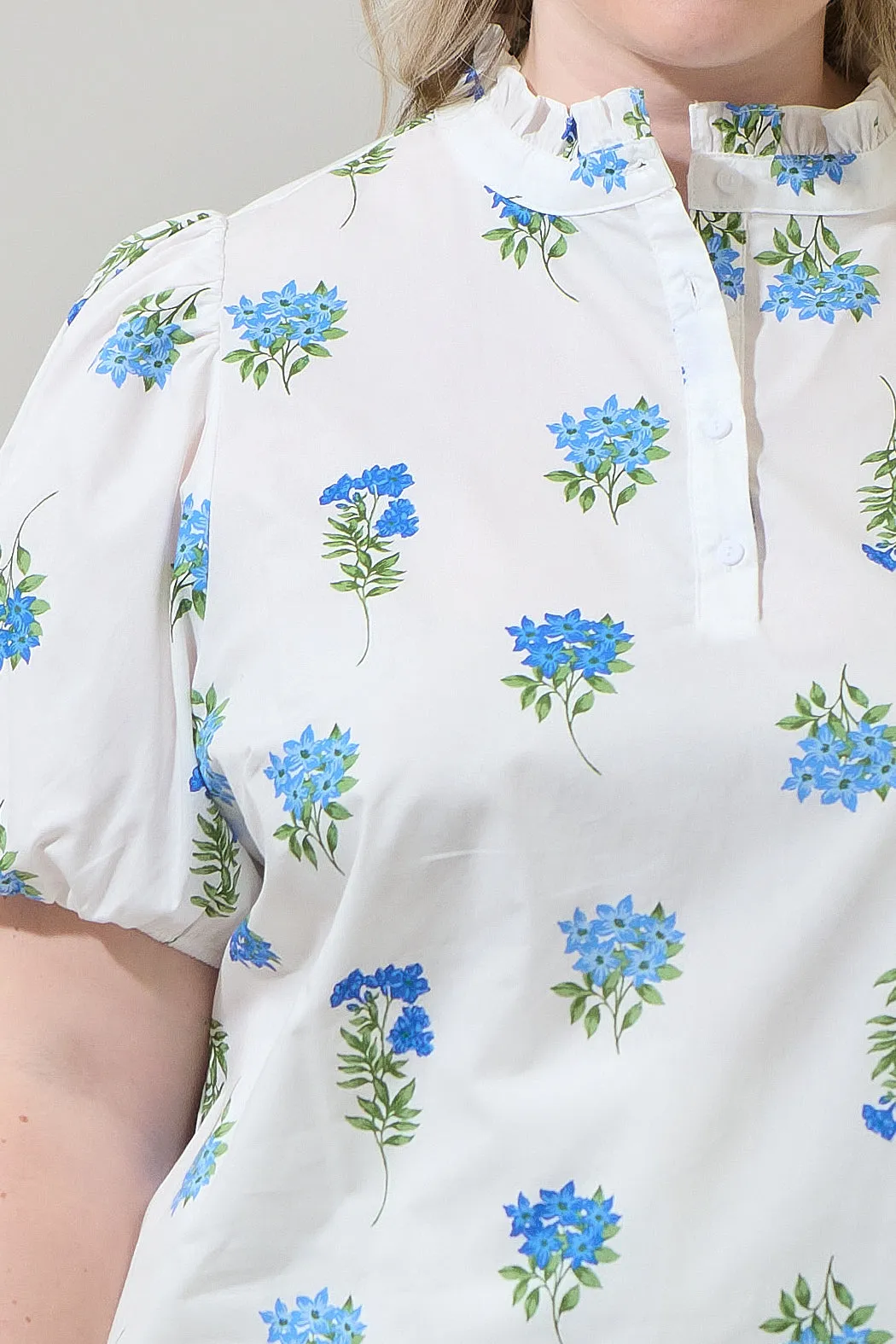 Jillian Floral Miraya Mock Neck Poplin Top Curve sold by Sugarlips product image thumbnail 5