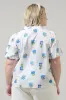 Jillian Floral Miraya Mock Neck Poplin Top Curve sold by Sugarlips
