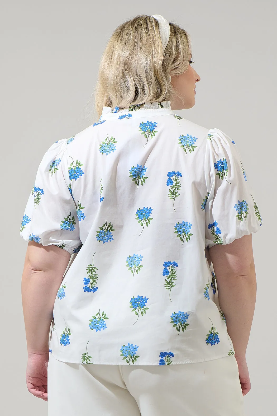 Jillian Floral Miraya Mock Neck Poplin Top Curve sold by Sugarlips product image thumbnail 2