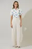 Jillian Floral Miraya Mock Neck Poplin Top sold by Sugarlips